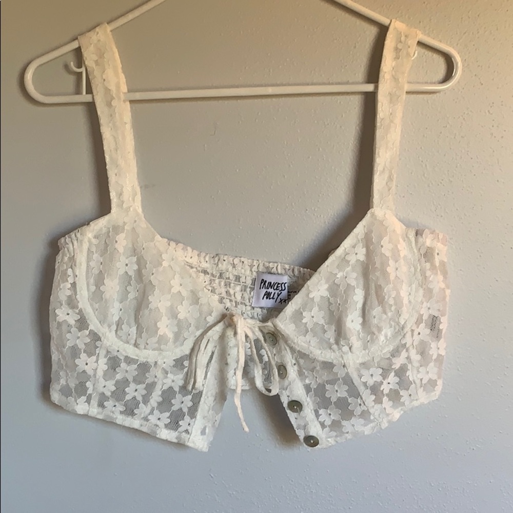 white detailed top
